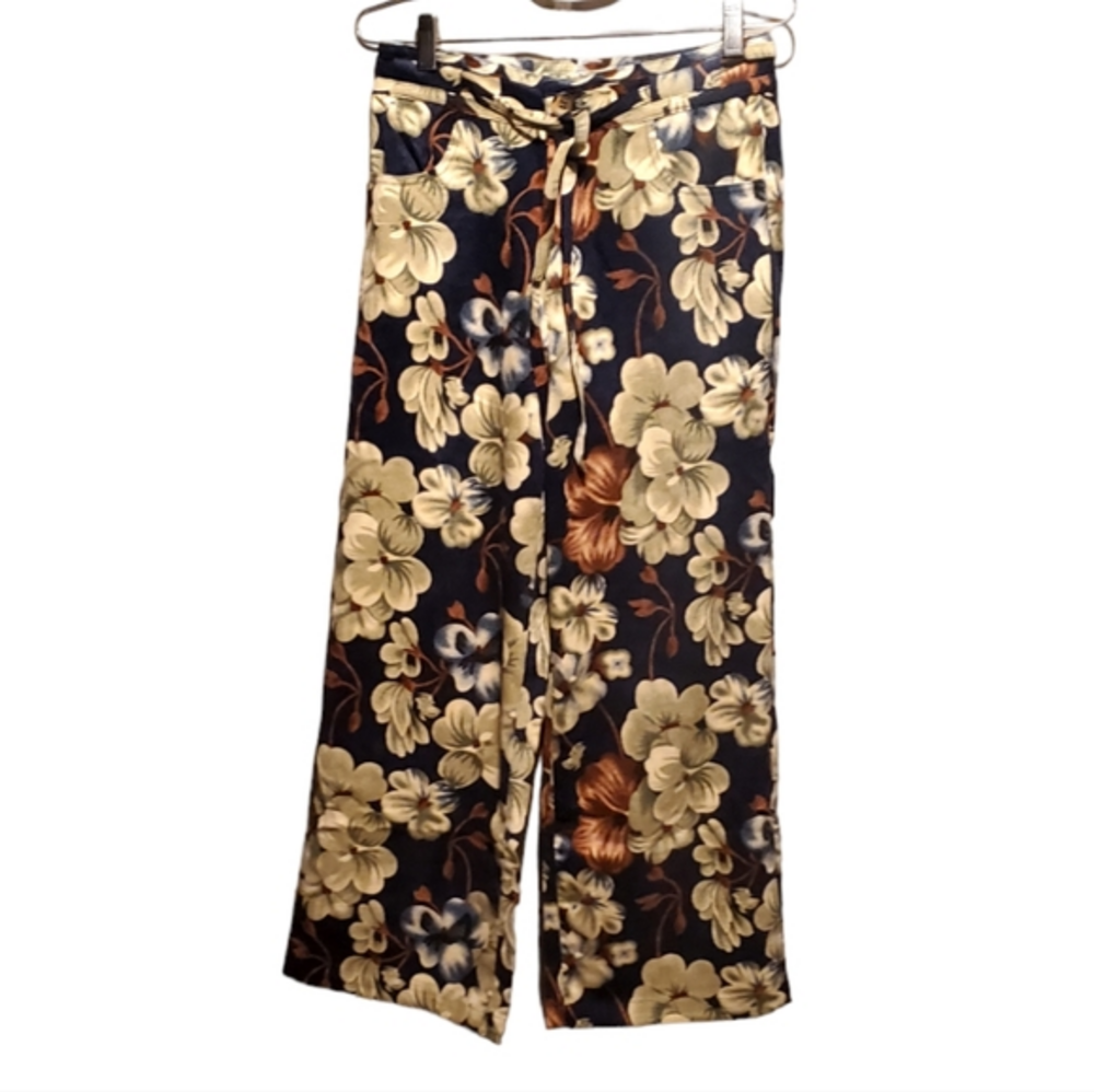 UNIQ Floral Corduroy Dressy Pants‎ Pockets Small NWT